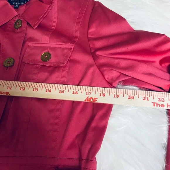 Jones New York Signature Sz M Orange Women’s Utility Jacket with Stretch - Picture 4 of 11